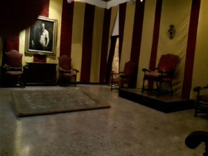 "La Sala del potere con sullo sfondo il celebre ritratto del Del Piombo".